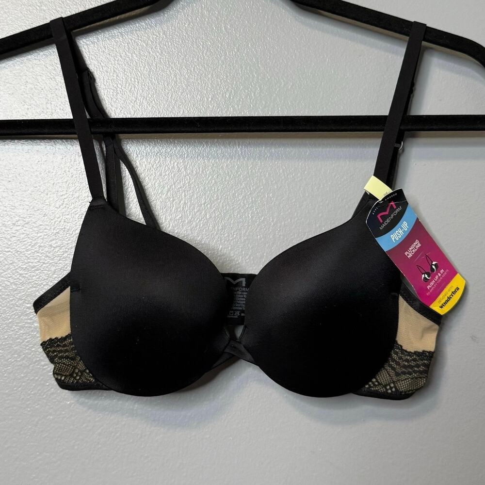 Maidenform Black Love the Lift Push Up & In Underwire Bra NEW 32B